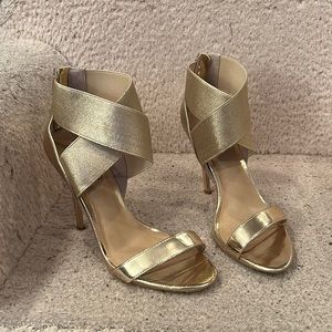 Gold strapy heels